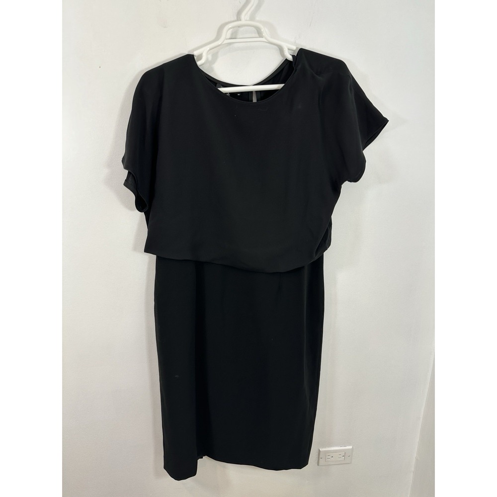 Lafayette 148 New York Women's Black  Butterfly‎ Sleeve Blouson Dress Size 16 - Picture 4 of 10